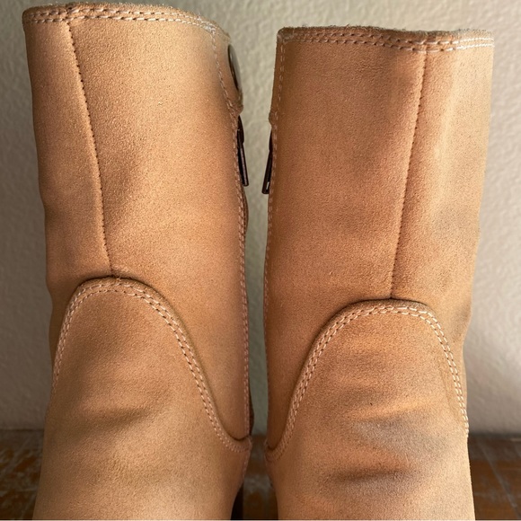 Vintage Xhilaration tan suede platform ankle boots - Gogo boots - Picture 10 of 16
